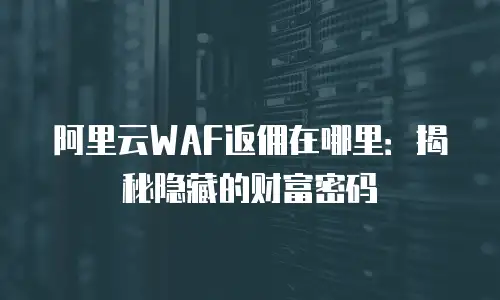 阿里云WAF返佣在哪里：揭秘隐藏的财富密码