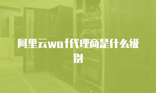 阿里云waf代理商是什么级别