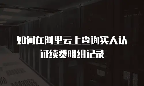 如何在阿里云上查询实人认证续费明细记录