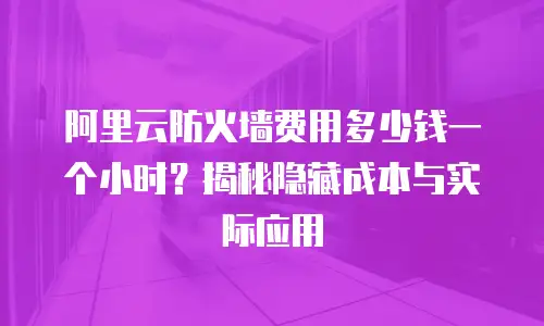 阿里云防火墙费用多少钱一个小时？揭秘隐藏成本与实际应用