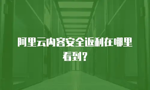 阿里云内容安全返利在哪里看到？