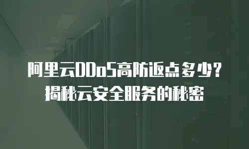 阿里云DDoS高防返点多少？揭秘云安全服务的秘密