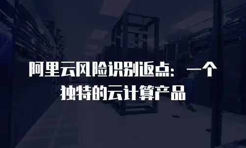 阿里云风险识别返点：一个独特的云计算产品