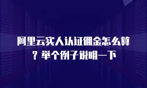 阿里云实人认证佣金怎么算？举个例子说明一下
