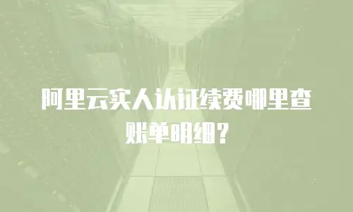 阿里云实人认证续费哪里查账单明细？
