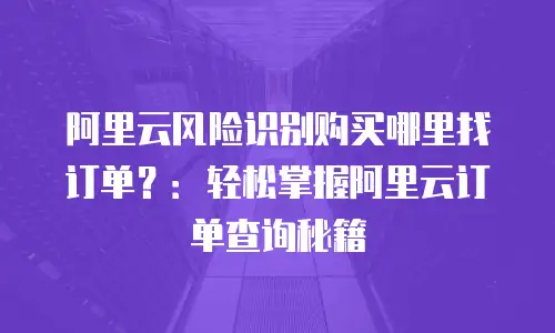 阿里云风险识别购买哪里找订单？：轻松掌握阿里云订单查询秘籍
