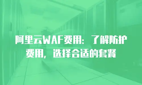 阿里云WAF费用：了解防护费用，选择合适的套餐