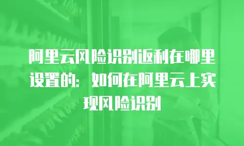 阿里云风险识别返利在哪里设置的：如何在阿里云上实现风险识别