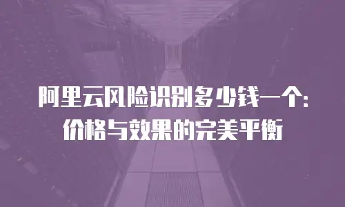 阿里云风险识别多少钱一个：价格与效果的完美平衡