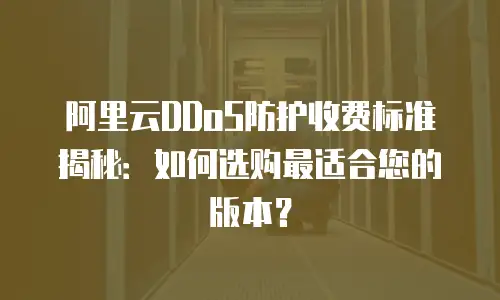 阿里云DDoS防护收费标准揭秘：如何选购最适合您的版本？