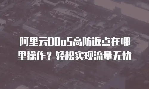 阿里云DDoS高防返点在哪里操作？轻松实现流量无忧