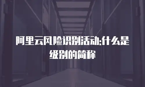阿里云风险识别活动:什么是级别的简称