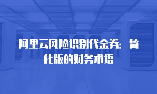 阿里云风险识别代金券：简化版的财务术语