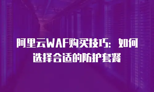 阿里云WAF购买技巧：如何选择合适的防护套餐