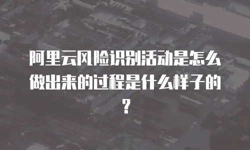 阿里云风险识别活动是怎么做出来的过程是什么样子的？