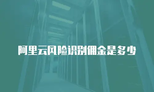 阿里云风险识别佣金是多少