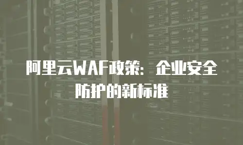 阿里云WAF政策：企业安全防护的新标准