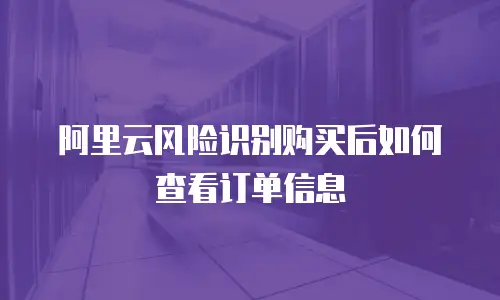 阿里云风险识别购买后如何查看订单信息