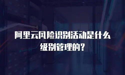 阿里云风险识别活动是什么级别管理的？