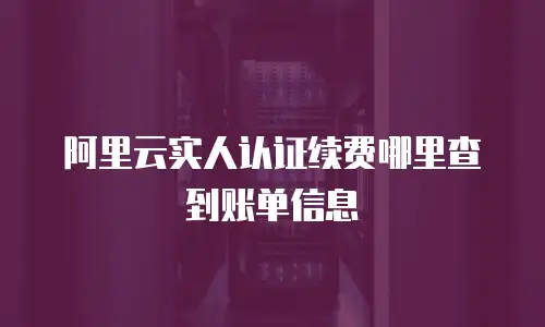 阿里云实人认证续费哪里查到账单信息