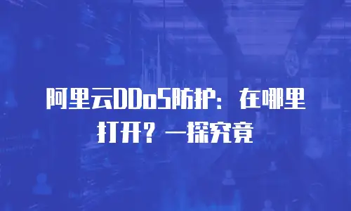 阿里云DDoS防护：在哪里打开？一探究竟