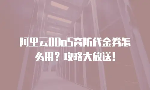 阿里云DDoS高防代金券怎么用？攻略大放送！