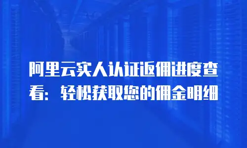 阿里云实人认证返佣进度查看：轻松获取您的佣金明细