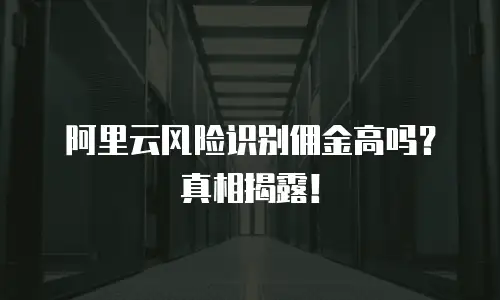 阿里云风险识别佣金高吗？真相揭露！
