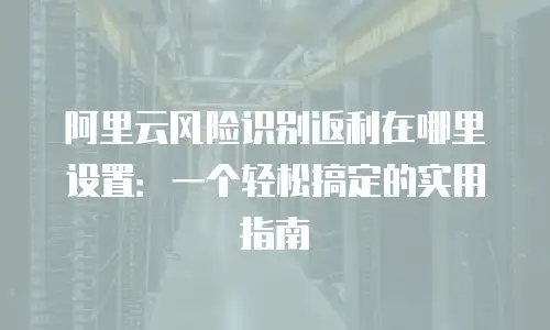 阿里云风险识别返利在哪里设置：一个轻松搞定的实用指南