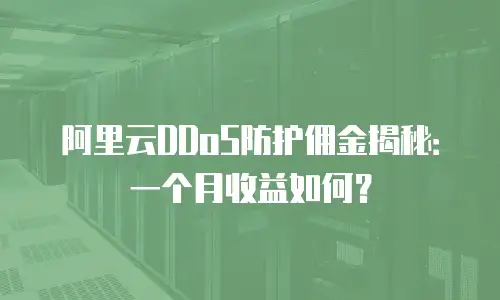 阿里云DDoS防护佣金揭秘：一个月收益如何？