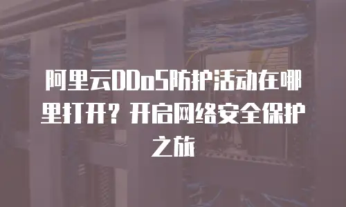 阿里云DDoS防护活动在哪里打开？开启网络安全保护之旅