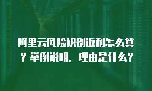 阿里云风险识别返利怎么算？举例说明，理由是什么？