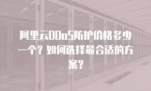 阿里云DDoS防护价格多少一个？如何选择最合适的方案？