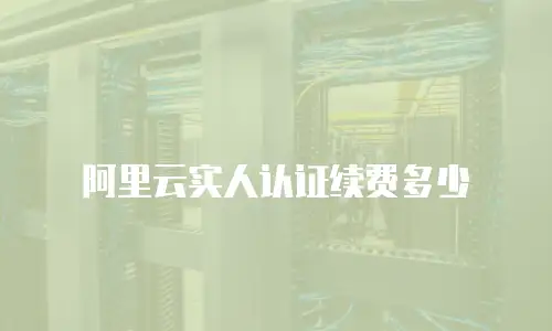 阿里云实人认证续费多少