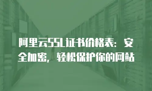 阿里云SSL证书价格表：安全加密，轻松保护你的网站
