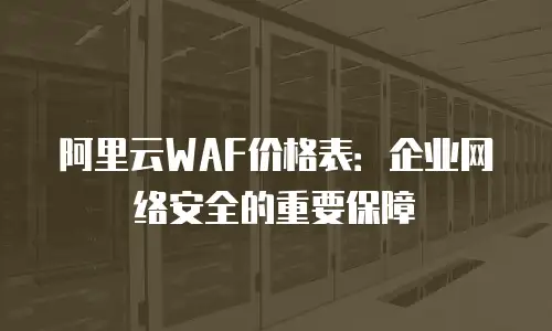 阿里云WAF价格表：企业网络安全的重要保障