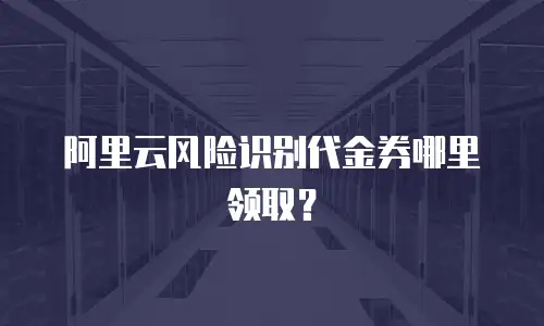 阿里云风险识别代金券哪里领取？