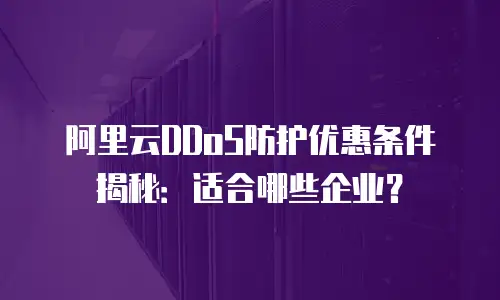 阿里云DDoS防护优惠条件揭秘：适合哪些企业？