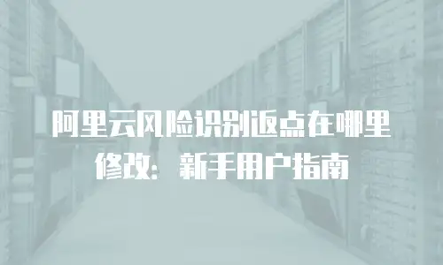 阿里云风险识别返点在哪里修改：新手用户指南