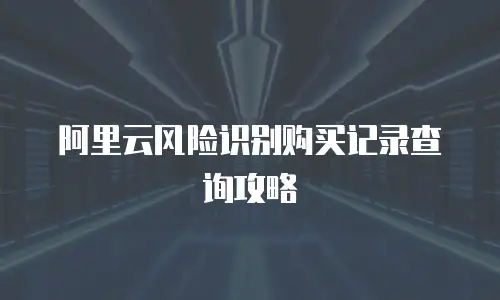 阿里云风险识别购买记录查询攻略