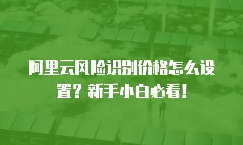 阿里云风险识别价格怎么设置？新手小白必看！