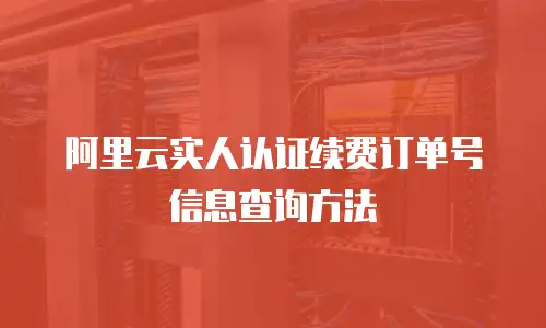 阿里云实人认证续费订单号信息查询方法