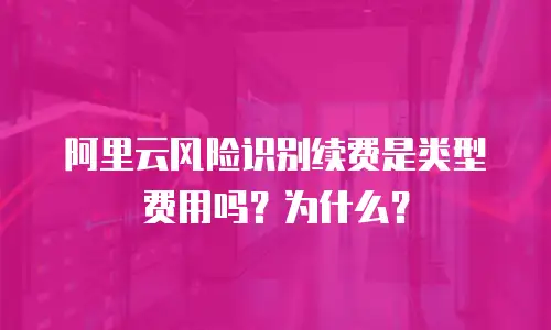 阿里云风险识别续费是类型费用吗？为什么？