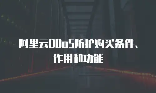 阿里云DDoS防护购买条件、作用和功能
