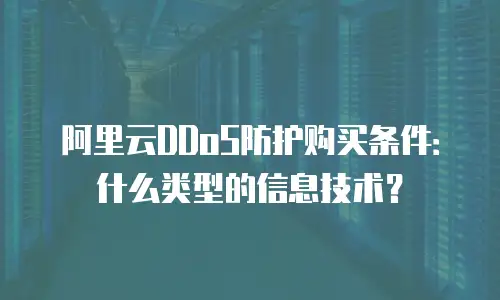 阿里云DDoS防护购买条件：什么类型的信息技术？