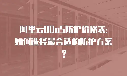 阿里云DDoS防护价格表：如何选择最合适的防护方案？