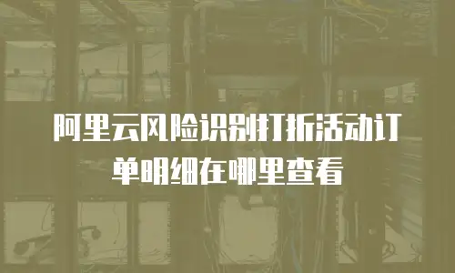 阿里云风险识别打折活动订单明细在哪里查看