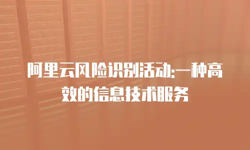 阿里云风险识别活动:一种高效的信息技术服务