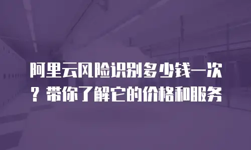 阿里云风险识别多少钱一次？带你了解它的价格和服务