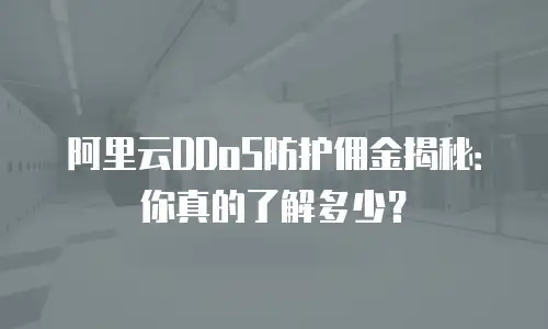 阿里云DDoS防护佣金揭秘：你真的了解多少？